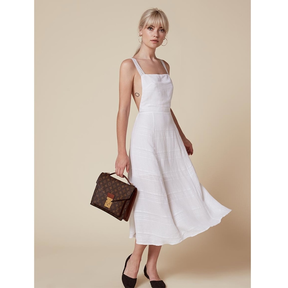 White Linen Summery Reformation Dress - NWOT